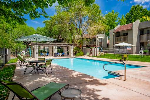 Pool area at Eagle Point Apartments, New Mexico