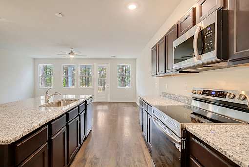 Granite countertops and stainless steel appliances