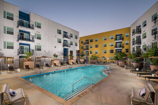 aston at gateway pool  at Aston at Gateway Apartments, El Monte, CA, 91731
