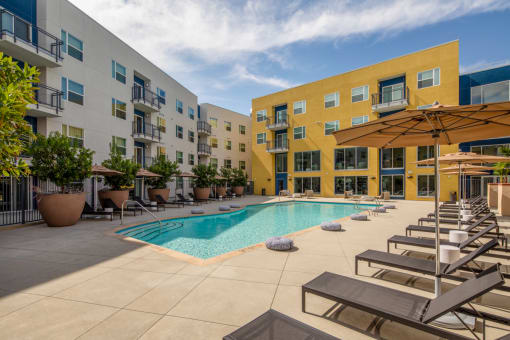 Pool at Aston at Gateway Apartments, El Monte
