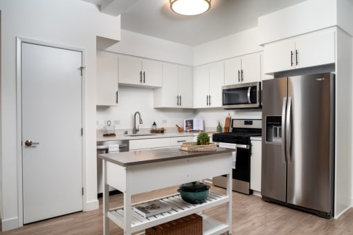 Kitchen area at Aston at Gateway Apartments, California