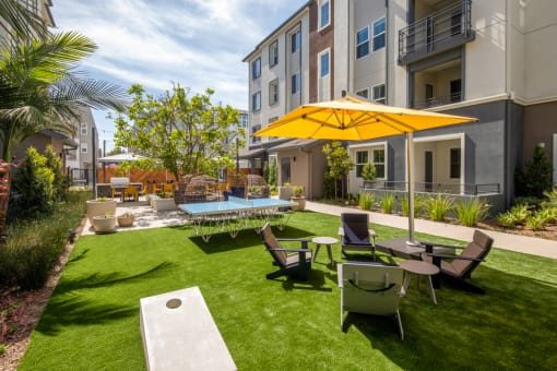 our apartments showcase a naturally grassed courtyard at Citron, Anaheim, CA