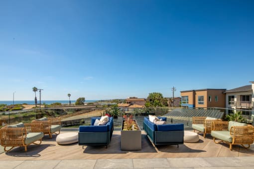 the rooftop terrace at the preserve apartments