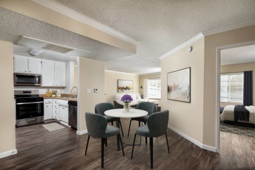 Dining area with chairs and table