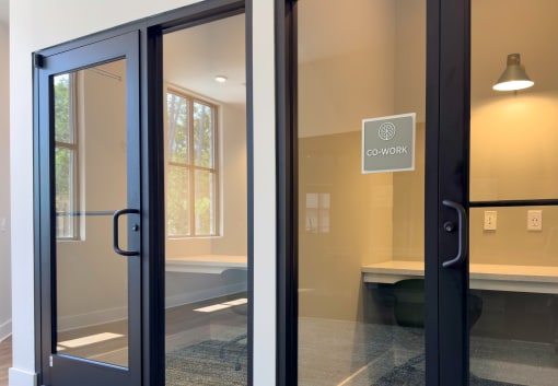 Conference rooms with large glass doors