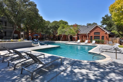 take a dip in the resort style pool at villas at houston levee west apartments at The Quarry Alamo Heights, San Antonio