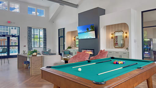 the preserve at ballantyne commons pool table and living room