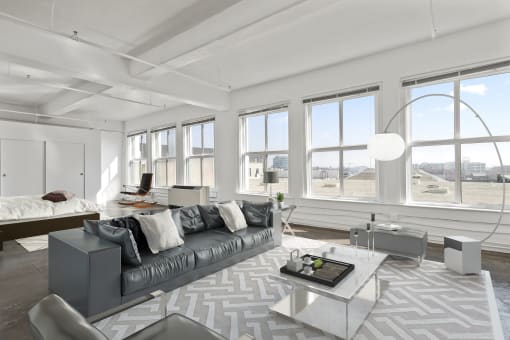 Luxury Loft Apartments with Spacious Living Room at San Fernando Building, Los Angeles, California