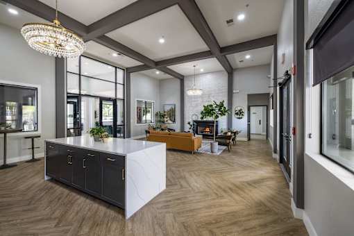 Living Room Come Kitchen at Odyssey Apartments, Albuquerque