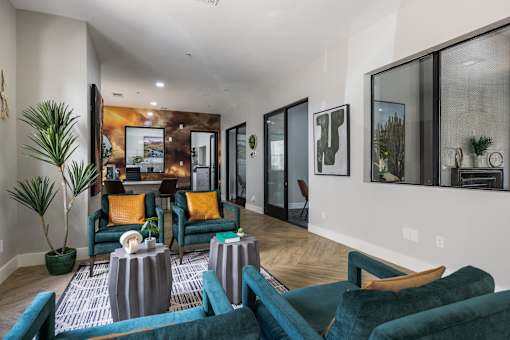 Leasing Office Living Room at Odyssey Apartments, Albuquerque, NM, 87114