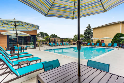 Outdoor Pool with Lounge Space