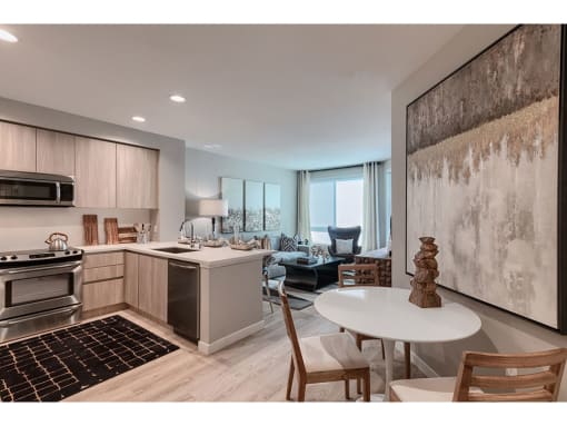 Dining Area With Kitchen at Altana, Glendale, California