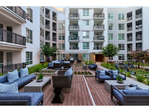 outdoor lounge at Altana, Glendale, California