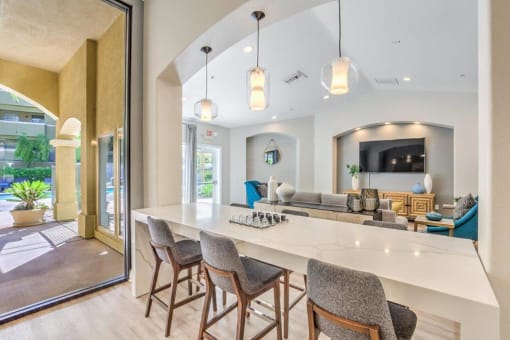 Clubhouse Dining  at Stone Canyon Apartments, Riverside, California