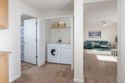 apartment hallway and washer/dryer