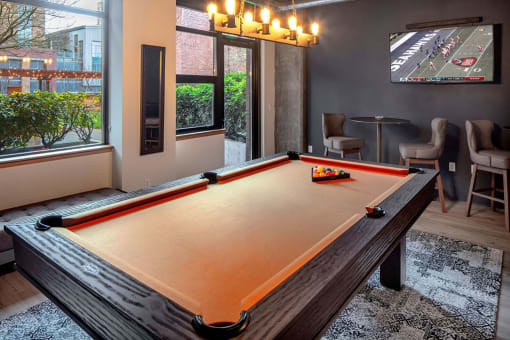 Billiards Table at The Wyatt, Portland, OR