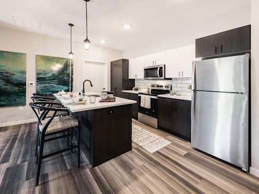 Kitchenat Velo Village Apartments, Wisconsin, 53132