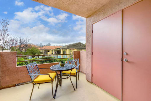 Large Patio/Balcony, at Sunbow Villas, 750 Paso De Luz, CA