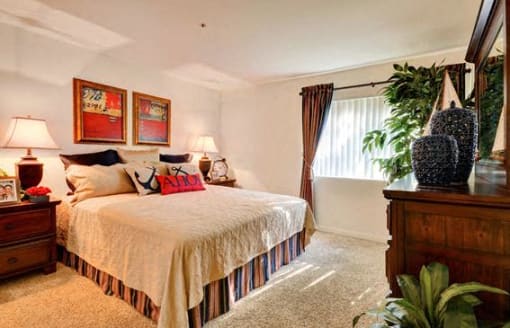 Bedroom at Rising Glen, Carlsbad California