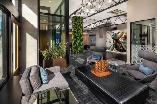 Lobby at AV8 Apartments in San Diego, CA
