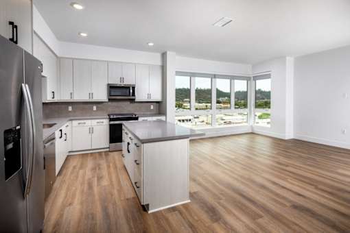 Kitchen island and countertops.