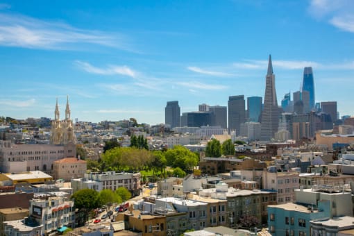 a view of the san francisco skyline