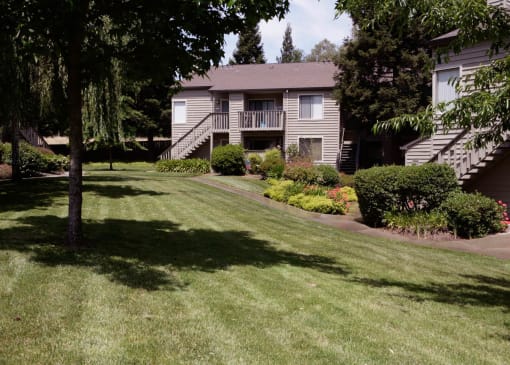 a large yard in front of a house