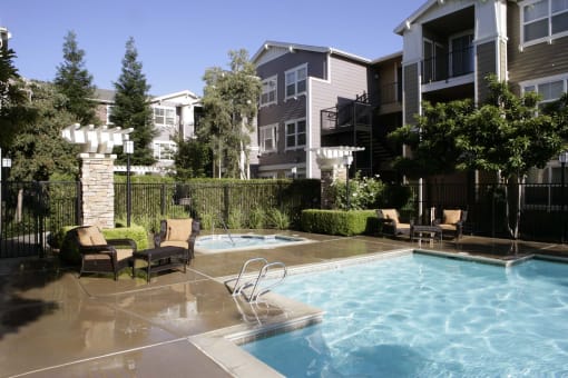 the pool at the apartments for rent