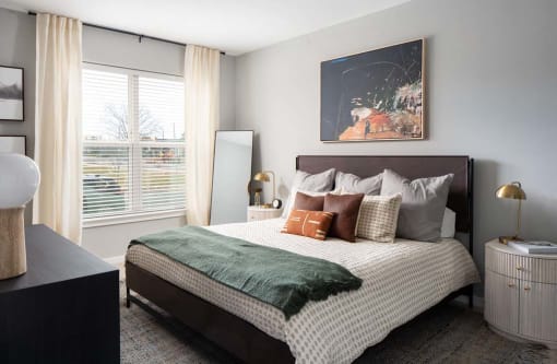Bedroom with large window at Alta Davis, Durham