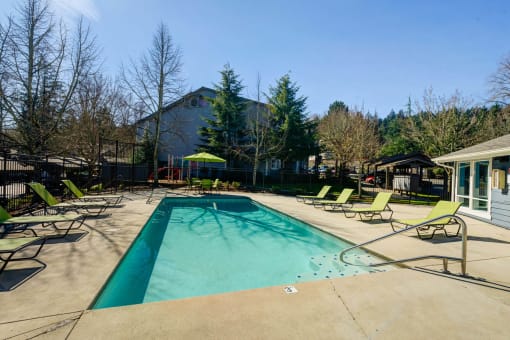 the swimming pool at our apartments