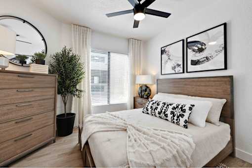 our apartments offer a bedroom with a king size bed