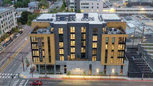 a view of the building from above