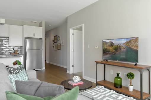 Cozy living room at Park 205 Apartments in Park Ridge, IL