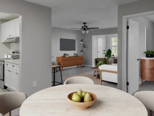 Spacious living area at Riverset Apartments in Memphis