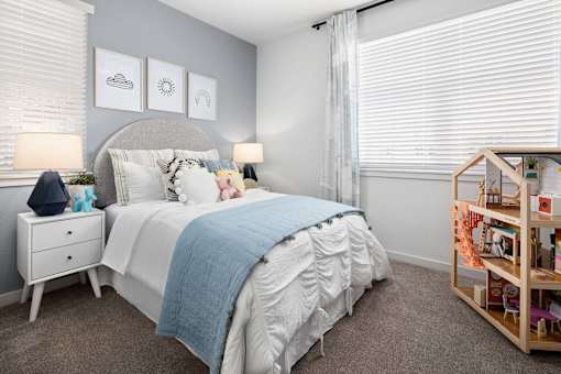 bedroom of model