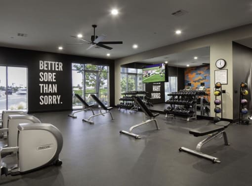 Fitness Center With Modern Equipment at Palomar Station, San Marcos, CA, 92069