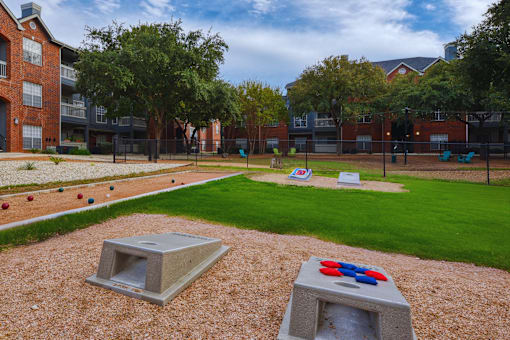 Outdoor yard games with cornhole and more.