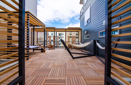 Outdoor Hammock And Relaxing Area at Quattro, Salt Lake City