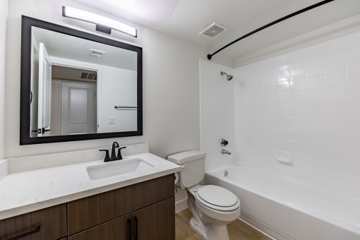 bathroom with toilet sink and tub