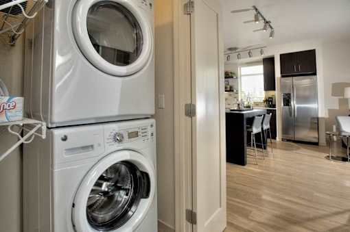Stacked washer and dryer at Annadel, the best apartments in Santa Rosa, CA.
