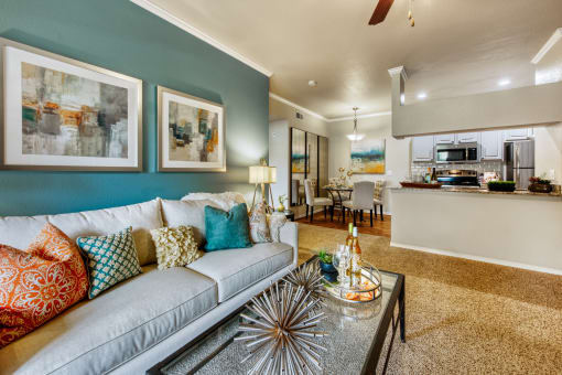 Living Room With Kitchen at Stonebridge Ranch Apartments, Chandler, Arizona
