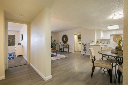 View from hallway to Living Room  at Stride West, Albuquerque, NM, 87120