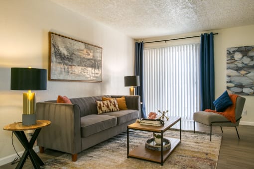 Living Room with Large Window at Stride West, Albuquerque, NM, 87120