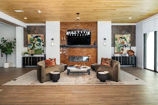 A living room with a fireplace and a couch.