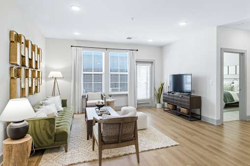 Living room with Television at The Isley at Windsor Hill, North Charleston, South Carolina