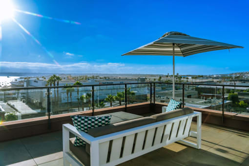 Rooftop Patio View at AV8 Apartments in San Diego, CA