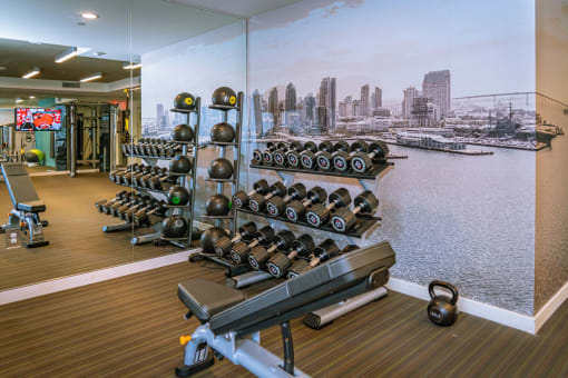 Fitness Center at AV8 Apartments in San Diego, CA