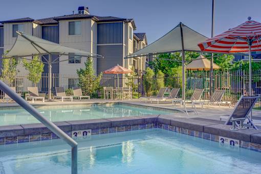 Pool with spa