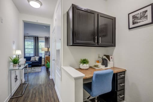 our apartments at the district feature an office area and a living room