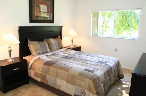 Bedroom With Window at St. Andrews Palm Beach Apartments, West Palm Beach, FL, 33411